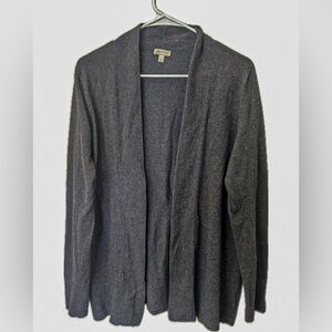 Talbots Charcoal Open Front Cardigan Women’s Medium Soft Knit Classic
